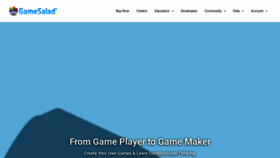 What Gamesalad.com website looked like in 2022 (2 years ago)