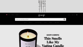 What Goop.com website looked like in 2022 (3 years ago)