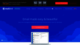 What Getmailbird.com website looked like in 2022 (2 years ago)