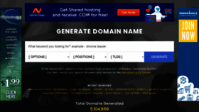 What Generatedomainname.com website looked like in 2022 (1 year ago)