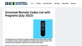 What Geouniversalremotecodes.com website looked like in 2022 (1 year ago)