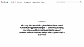 What Google.org website looked like in 2022 (1 year ago)