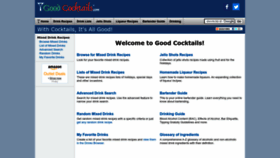 What Goodcocktails.com website looked like in 2022 (1 year ago)