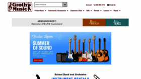 What Grothmusic.com website looked like in 2022 (1 year ago)