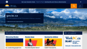 What Gov.bc.ca website looked like in 2022 (3 years ago)