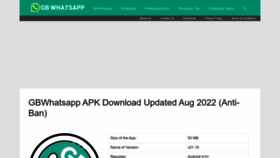 What Gbwhatsapp.xyz website looked like in 2022 (3 years ago)