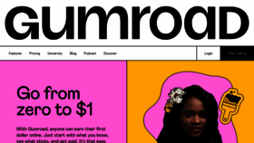 What Gumroad.com website looked like in 2022 (1 year ago)