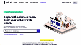 What Gandi.net website looked like in 2022 (1 year ago)