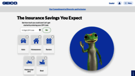 What Geico.com website looked like in 2022 (1 year ago)