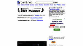 What Getpaint.net website looked like in 2022 (1 year ago)
