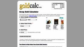 What Goldcalc.com website looked like in 2022 (1 year ago)