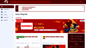 What Gametiengviet.com website looked like in 2022 (1 year ago)