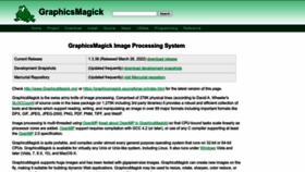 What Graphicsmagick.org website looked like in 2023 (1 year ago)