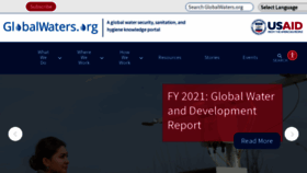 What Globalwaters.org website looked like in 2023 (1 year ago)