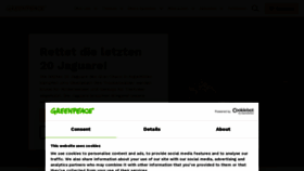 What Greenpeace.at website looked like in 2023 (1 year ago)