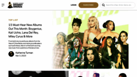 What Grammys.com website looked like in 2023 (1 year ago)