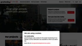 What Growfunding.be website looked like in 2023 (1 year ago)