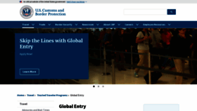What Globalentry.gov website looked like in 2023 (This year)