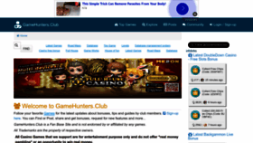 What Gamehunters.club website looks like in 2024 