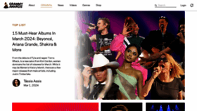 What Grammys.com website looks like in 2024 