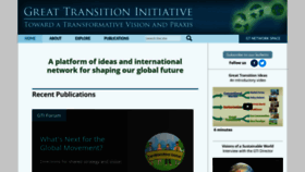 What Greattransition.org website looks like in 2024 