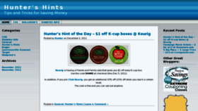What Huntershints.com website looked like in 2011 (12 years ago)