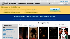 What Hellomovies.com website looked like in 2011 (13 years ago)