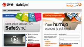 What Humyo.com website looked like in 2011 (13 years ago)