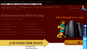 What Hostingfree.me website looked like in 2013 (10 years ago)
