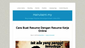 What Hairulazni.my website looked like in 2015 (9 years ago)