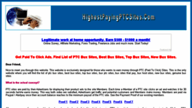 What Highestpayingptcsites.com website looked like in 2015 (9 years ago)