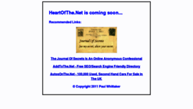 What Heartofthe.net website looked like in 2011 (13 years ago)
