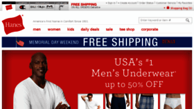 What Hanes.com website looked like in 2015 (8 years ago)