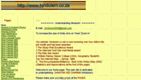 What Hinduism.co.za website looked like in 2015 (10 years ago)