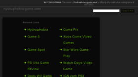 What Hydrophobia-game.com website looked like in 2016 (8 years ago)