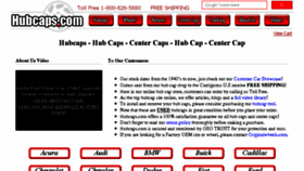 What Hubcaps.com website looked like in 2016 (8 years ago)