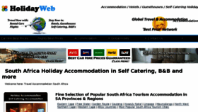 What Holidayweb.co.za website looked like in 2016 (8 years ago)