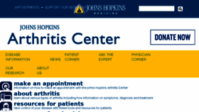 What Hopkins-arthritis.org website looked like in 2016 (8 years ago)