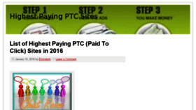 What Highestpayingptcsites.com website looked like in 2016 (7 years ago)