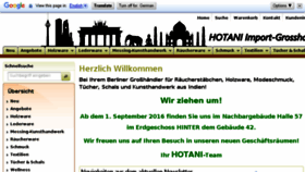 What Hotani.de website looked like in 2016 (7 years ago)