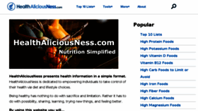 What Healthaliciousness.com website looked like in 2016 (7 years ago)