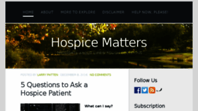 What Hospice-matters.com website looked like in 2016 (7 years ago)