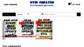 What Hyipcreator.com website looked like in 2016 (7 years ago)