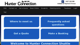 What Hunterconnectionshuttle.com.au website looked like in 2016 (7 years ago)