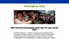 What Hemingwaydays.net website looked like in 2016 (7 years ago)