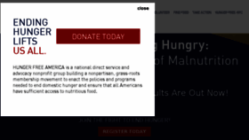 What Hungerfreeamerica.org website looked like in 2016 (7 years ago)