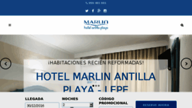 What Hotelmarlinantilla.com website looked like in 2016 (7 years ago)