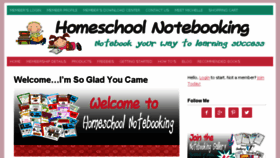 What Homeschoolnotebooking.com website looked like in 2017 (7 years ago)