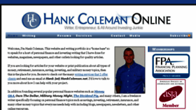 What Hankcoleman.net website looked like in 2017 (7 years ago)
