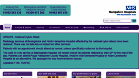 What Hampshirehospitals.nhs.uk website looked like in 2017 (6 years ago)